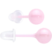 Load image into Gallery viewer, 6mm Pink Ceramic Ball Stud Earrings 18G