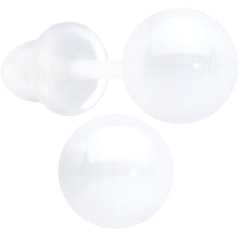 Load image into Gallery viewer, 6mm White Ceramic Ball Stud Earrings 18G