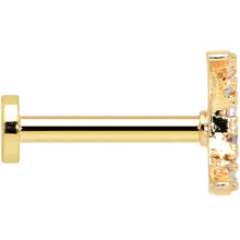 Load image into Gallery viewer, 16G 5/16 Clear CZ Gem Gold Tone Moon Internal Thread Labret