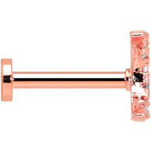 Load image into Gallery viewer, 16G 5/16 Clear CZ Gem Rose Gold Tone Moon Internal Thread Labret
