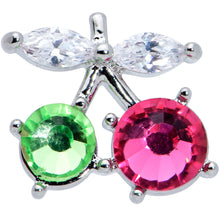 Load image into Gallery viewer, 16G 5/16 Red Green CZ Gem Internal Thread Cherries Labret Tragus