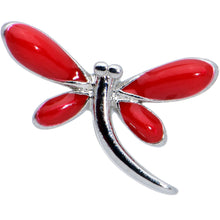 Load image into Gallery viewer, 16G 5/16 Dragonfly Red Wings Internally Threaded Labret Tragus