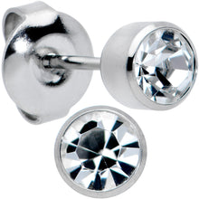 Load image into Gallery viewer, 5mm Cubic Zirconia Bezel G23 Titanium Post Stud Earrings