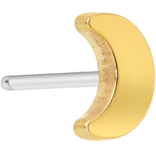 Load image into Gallery viewer, Implant Grade 23 Titanium Gold Tone Moon Threadless Push In Top