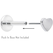 Load image into Gallery viewer, Implant Grade 23 Titanium Heart Threadless Push In Top