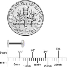 Load image into Gallery viewer, 16G 1/4 White Faux Opal Internally Threaded Labret Monroe Tragus