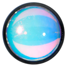 Load image into Gallery viewer, 16G 1/4 White Faux Opal Black Internal Thread Labret Tragus