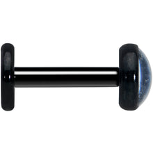 Load image into Gallery viewer, 16G 1/4 White Faux Opal Black Internal Thread Labret Tragus