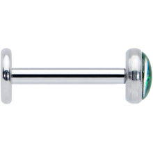 Load image into Gallery viewer, 16G 5/16 Green Faux Opal Internally Threaded Labret Monroe Tragus