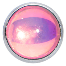 Load image into Gallery viewer, 16G 5/16 Pink Faux Opal Internally Threaded Labret Monroe Tragus