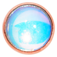 Load image into Gallery viewer, 16G 5/16 Faux Opal Rose Gold Tone Internal Thread Labret Tragus