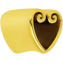 Load image into Gallery viewer, Gold Tone Curled Heart Valentines Day Tunnel Plug Set