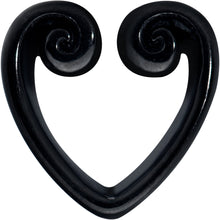 Load image into Gallery viewer, Black Curled Heart Valentines Day Tunnel Plug Set
