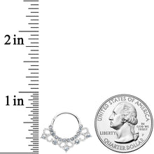 Load image into Gallery viewer, 16G 3/8 Clear Gem Tiny Tiara Hinged Segment Ring