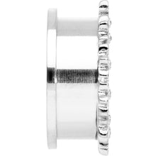 Load image into Gallery viewer, Clear Gem White Leaves Screw Fit Tunnel Plug Set