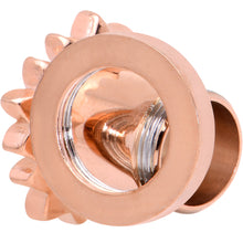 Load image into Gallery viewer, 2G Clear Gem Rose Gold Hue White Leaves Screw Fit Tunnel Plug Set