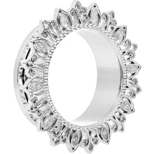 Load image into Gallery viewer, Clear Gem Floral Lotus Screw Fit Tunnel Plug Set