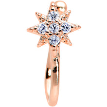 Load image into Gallery viewer, Clear Gem Rose Gold Tone Compass Star Clip On Fake Nose Ring