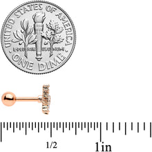 Load image into Gallery viewer, 16G 1/4 Clear Gem Rose Gold Tone Glam Butterfly Cartilage Tragus
