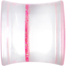 Load image into Gallery viewer, Clear Pink Acrylic Glitter Glam Saddle Plug Set