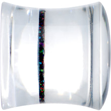 Load image into Gallery viewer, Clear Black Acrylic Rainbow Glitter Glam Saddle Plug Set