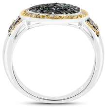 Load image into Gallery viewer, 0.44 Carat Genuine Green Diamond and Yellow Diamond .925 Sterling Silver Ring