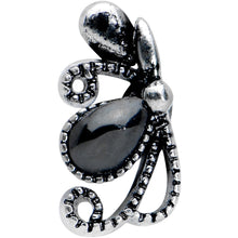 Load image into Gallery viewer, 16G 5/16 Black Gem Abstract Bow Labret Monroe Tragus