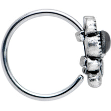 Load image into Gallery viewer, 20G 5/16 Black Gem Abstract Bow Nose Hoop
