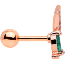 Load image into Gallery viewer, 16G 1/4 Clear Gem Rose Gold Hue Floral Butterfly Cartilage Tragus