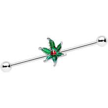 Load image into Gallery viewer, 14G Tiny Ladybug Leaves Industrial Barbell 38mm