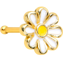 Load image into Gallery viewer, 20G 1/4 Gold Tone Whimsical Daisy Flower Nose Bone