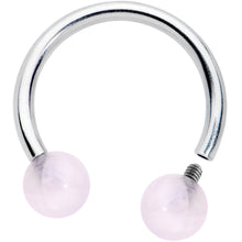 Load image into Gallery viewer, 16G 3/8 Pink Stone Ball End Internally Threaded Horseshoe