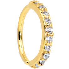 Load image into Gallery viewer, 18G 5/16 Clear CZ Gem Gold Tone Forward Facing Closure Ring
