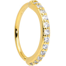 Load image into Gallery viewer, 20G 5/16 Clear CZ Gem Gold Tone Forward Facing Nose Hoop