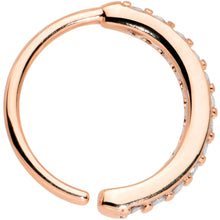 Load image into Gallery viewer, 20G 5/16 Clear CZ Gem Rose Gold Tone Forward Facing Nose Hoop