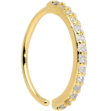 Load image into Gallery viewer, 20G 3/8 Clear CZ Gem Gold Tone Forward Facing Nose Hoop