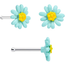 Load image into Gallery viewer, 20G 1/4 5/16 Gold Tone Flower Ladybug Nose Hoop Bone Set of 3