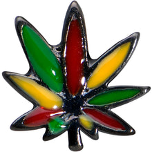 Load image into Gallery viewer, 16G 1/4 Black Multicolor Pot Leaf Cartilage Tragus Earring