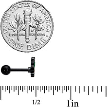 Load image into Gallery viewer, 16G 1/4 Black Multicolor Pot Leaf Cartilage Tragus Earring