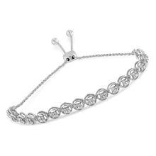 Load image into Gallery viewer, .925 Sterling Silver 1/4 cttw Round-cut Diamond Bolo Bracelet (I-J Color, I3 Clarity)