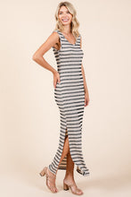Load image into Gallery viewer, Striped Scoop Neck Sleeveless Maxi Dress For Women – Striped Maxi Dress, Sleeveless Dress, Summer Maxi Dress, Comfortable Knit Dress, Flattering Maxi Dress