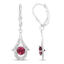 Load image into Gallery viewer, 1.20 Carat Genuine Pink Tourmaline .925 Sterling Silver Earrings