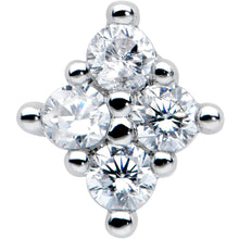 Load image into Gallery viewer, 20G 1/4 Clear CZ Gem Simple Rhombus Classic L Shape Nose Ring