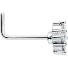 Load image into Gallery viewer, 20G 1/4 Clear CZ Gem Simple Rhombus Classic L Shape Nose Ring