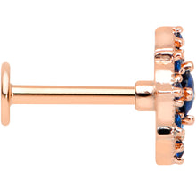 Load image into Gallery viewer, 16G 5/16 Blue Gem Rose Gold Tone Night Star Labret Monroe Tragus