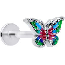 Load image into Gallery viewer, 16G 5/16 Bright Beauty Textured Butterfly Labret Monroe Tragus