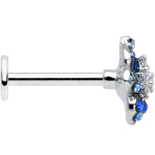 Load image into Gallery viewer, 16G 5/16 Clear Blue Gem Evening Flower Labret Monroe Tragus