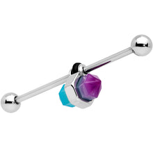 Load image into Gallery viewer, 14G Purple Ombre Tourmaline Natural Stone Industrial Barbell 38mm