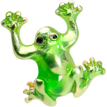 Load image into Gallery viewer, 16G 5/16 Gold Tone Green Tree Frog Labret Monroe Tragus