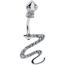 Load image into Gallery viewer, Clear Gem Stylish Snakes Double Mount Belly Ring